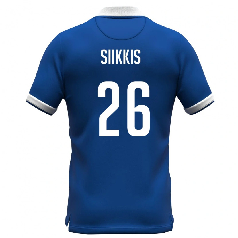 Danxen Dětské Kypr Andreas Siikkis #26 Královská Modrá Bílá Domů Hráčské Dresy 26-28 Dres