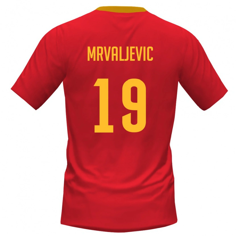 Danxen Dětské Černá Hora Balsa Mrvaljevic #19 Červená Žlutá Domů Hráčské Dresy 26-28 Dres