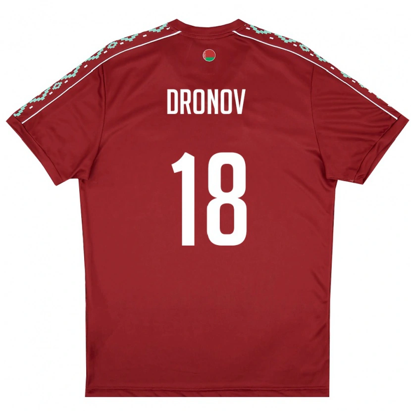 Danxen Dětské Bělorusko Stanislav Dronov #18 Tmavě Červená Bílá Domů Hráčské Dresy 26-28 Dres