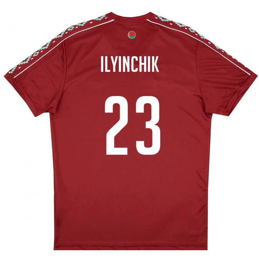 Danxen Dětské Bělorusko Daniil Ilyinchik #23 Tmavě Červená Bílá Domů Hráčské Dresy 26-28 Dres