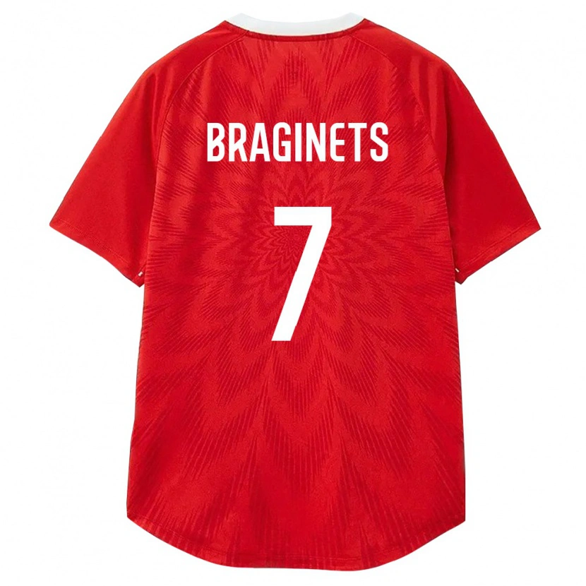 Danxen Dětské Rusko Aleksandr Braginets #7 Červená Bílá Hnědá Domů Hráčské Dresy 26-28 Dres