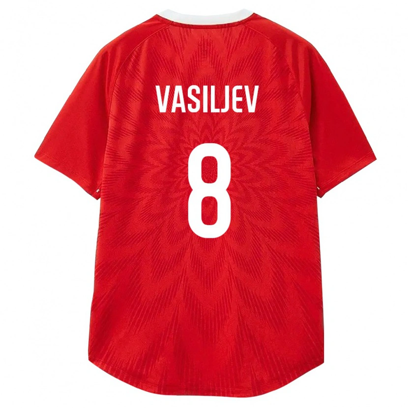 Danxen Dětské Rusko Dmitriy Vasiljev #8 Červená Bílá Hnědá Domů Hráčské Dresy 26-28 Dres