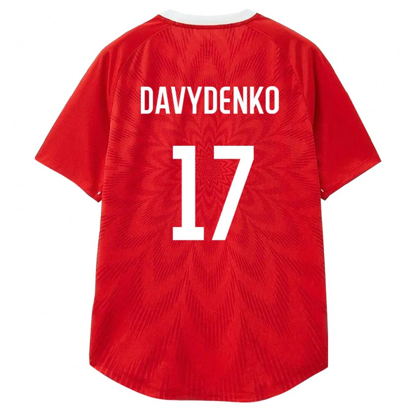 Danxen Dětské Rusko Mikhail Davydenko #17 Červená Bílá Hnědá Domů Hráčské Dresy 26-28 Dres
