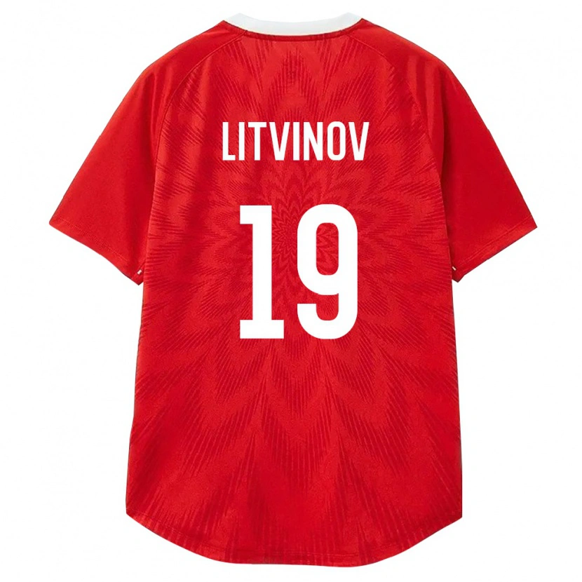 Danxen Dětské Rusko Ruslan Litvinov #19 Červená Bílá Hnědá Domů Hráčské Dresy 26-28 Dres