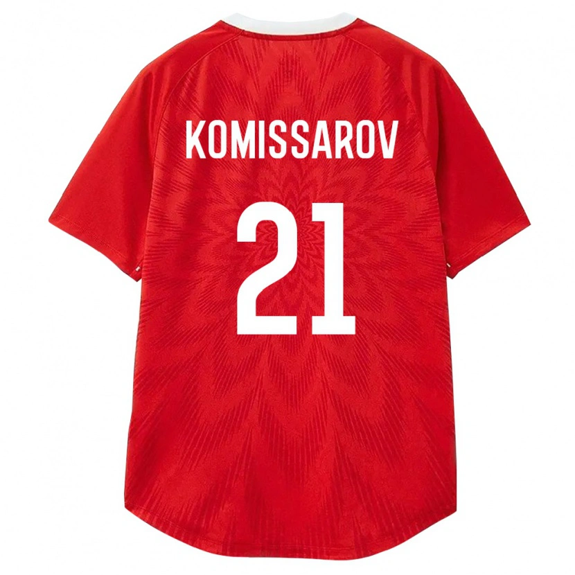 Danxen Dětské Rusko Timofey Komissarov #21 Červená Bílá Hnědá Domů Hráčské Dresy 26-28 Dres