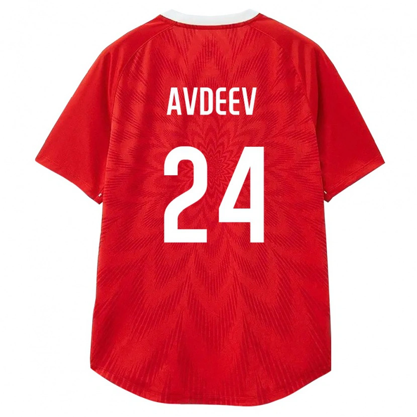 Danxen Dětské Rusko Denis Avdeev #24 Červená Bílá Hnědá Domů Hráčské Dresy 26-28 Dres