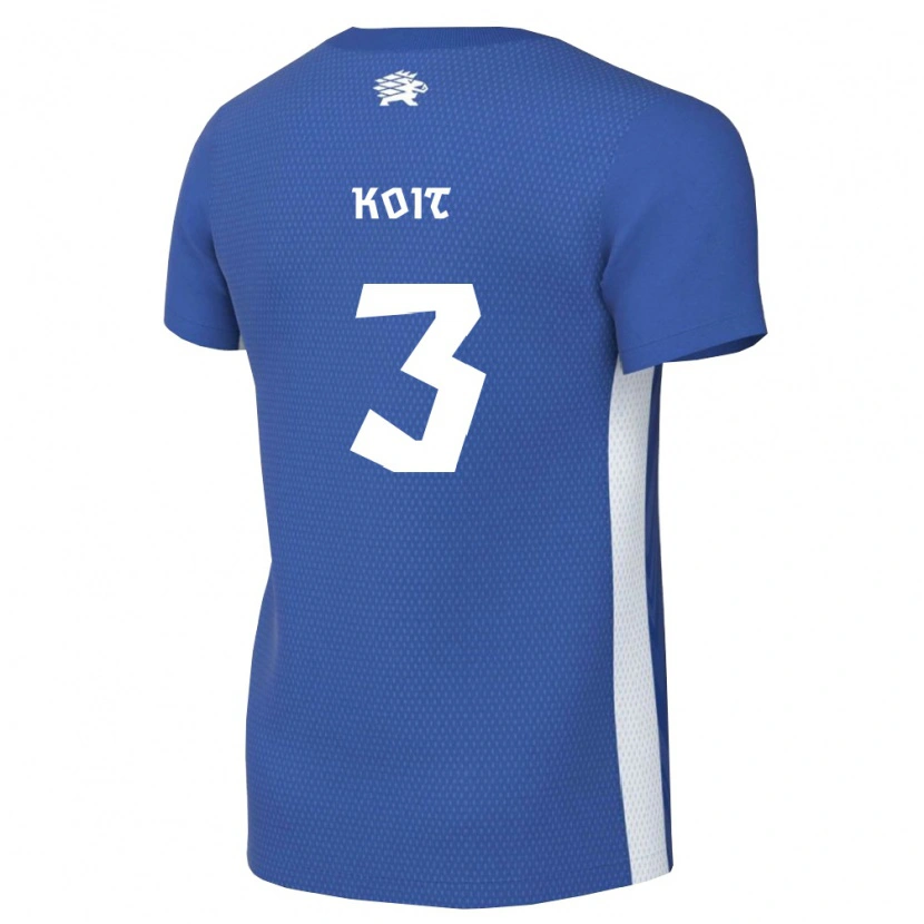 Danxen Dětské Estonsko Carl Koit #3 Tmavě Modrá Bílá Domů Hráčské Dresy 26-28 Dres
