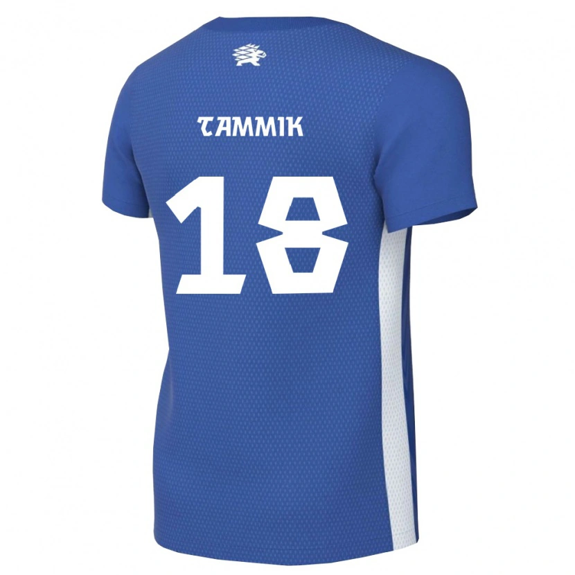Danxen Dětské Estonsko Tanel Tammik #18 Tmavě Modrá Bílá Domů Hráčské Dresy 26-28 Dres