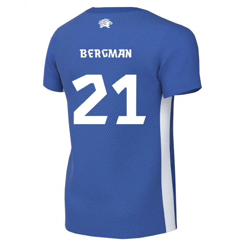 Danxen Dětské Estonsko Alexander Bergman #21 Tmavě Modrá Bílá Domů Hráčské Dresy 26-28 Dres