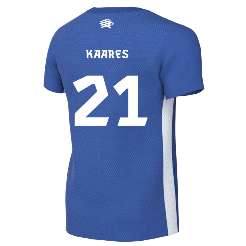 Danxen Dětské Estonsko Andero Kaares #21 Tmavě Modrá Bílá Domů Hráčské Dresy 26-28 Dres