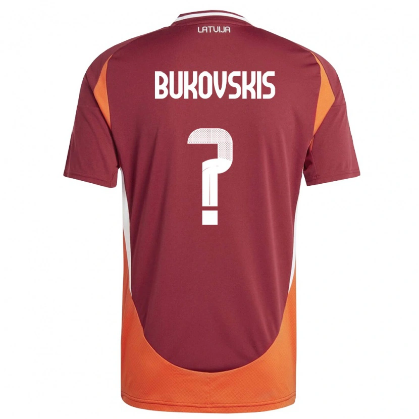 Danxen Dětské Lotyšsko Aleksejs Bukovskis #0 Tmavě Červená Bílá Oranžová Domů Hráčské Dresy 26-28 Dres