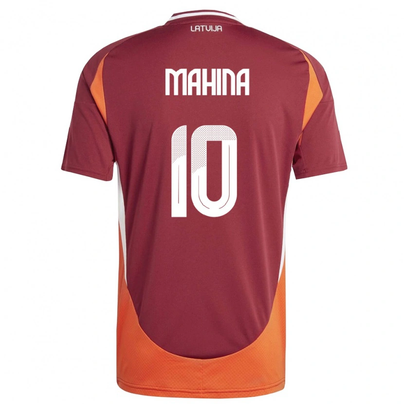 Danxen Dětské Lotyšsko Nazars Mahina #10 Tmavě Červená Bílá Oranžová Domů Hráčské Dresy 26-28 Dres