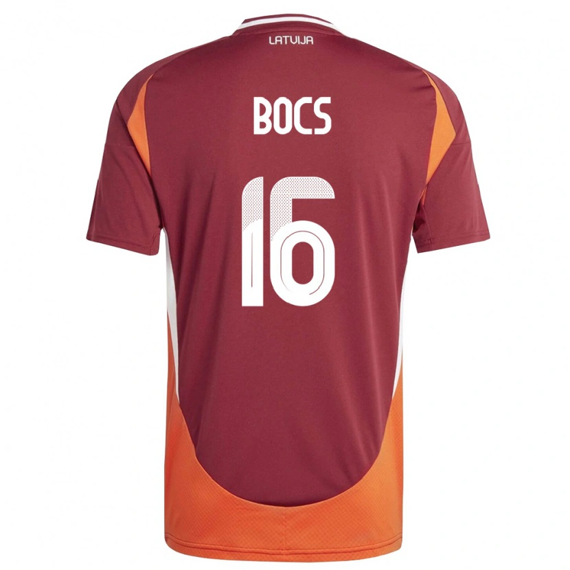 Danxen Dětské Lotyšsko Roberts Bocs #16 Tmavě Červená Bílá Oranžová Domů Hráčské Dresy 26-28 Dres