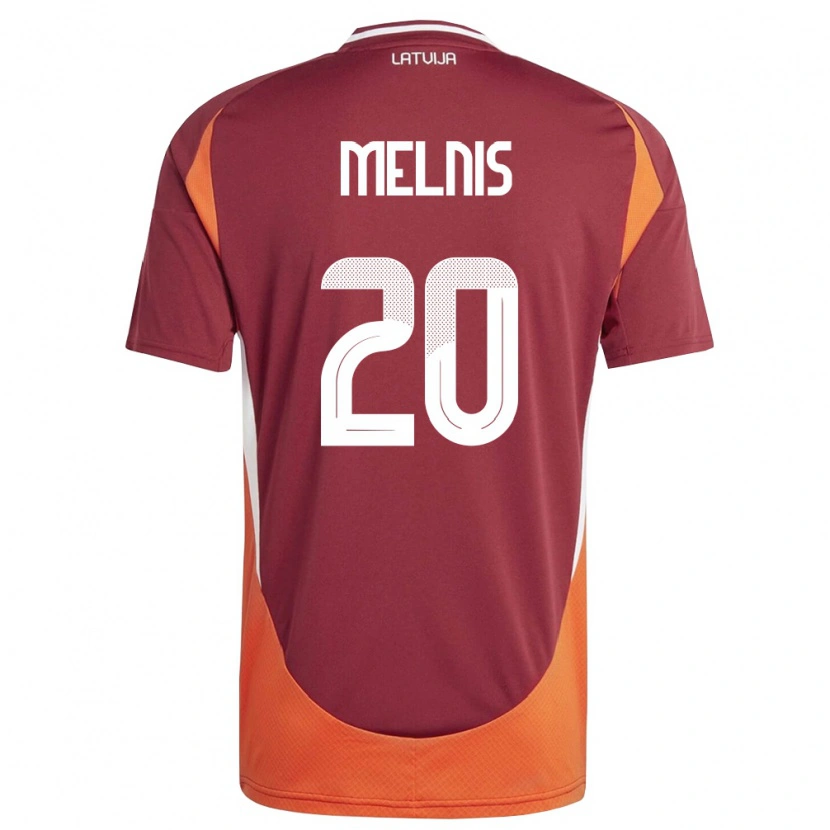 Danxen Dětské Lotyšsko Bruno Melnis #20 Tmavě Červená Bílá Oranžová Domů Hráčské Dresy 26-28 Dres