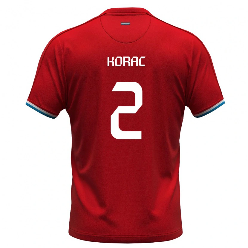 Danxen Dětské Lucembursko Seid Korac #2 Červená Bílá Modrá Domů Hráčské Dresy 26-28 Dres