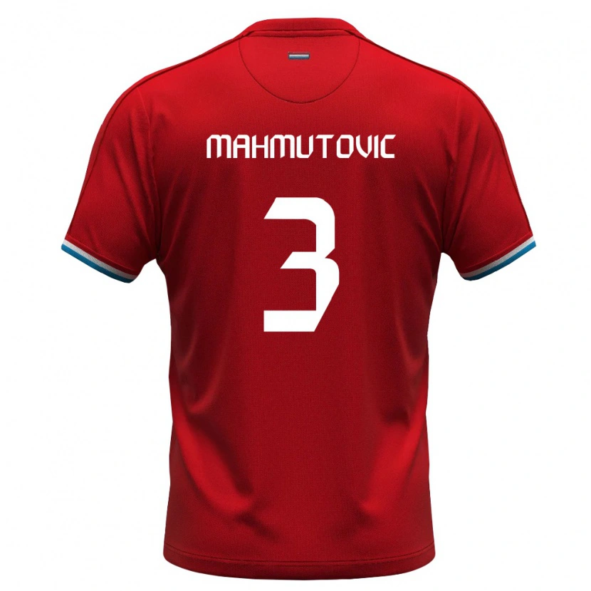 Danxen Dětské Lucembursko Enes Mahmutovic #3 Červená Bílá Modrá Domů Hráčské Dresy 26-28 Dres