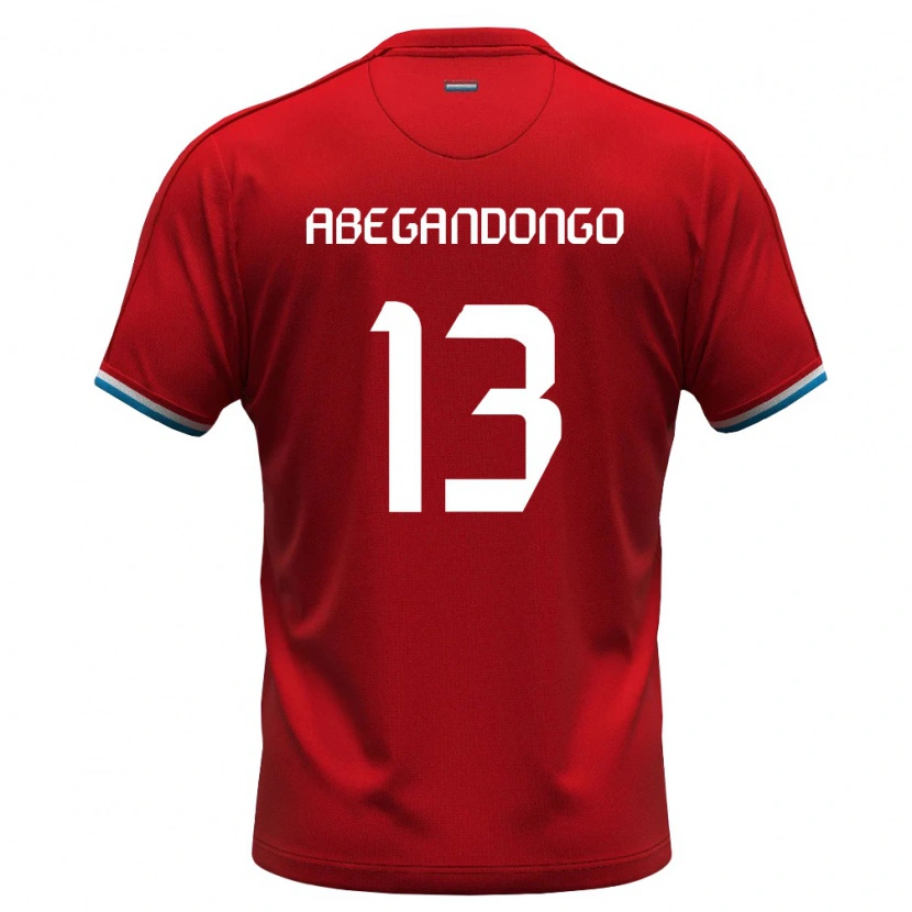 Danxen Dětské Lucembursko Prince Abega Ndongo #13 Červená Bílá Modrá Domů Hráčské Dresy 26-28 Dres
