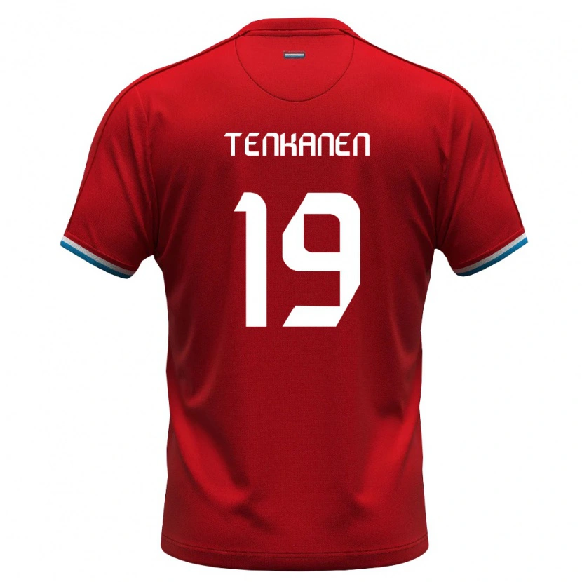Danxen Dětské Lucembursko Luke Tenkanen #19 Červená Bílá Modrá Domů Hráčské Dresy 26-28 Dres