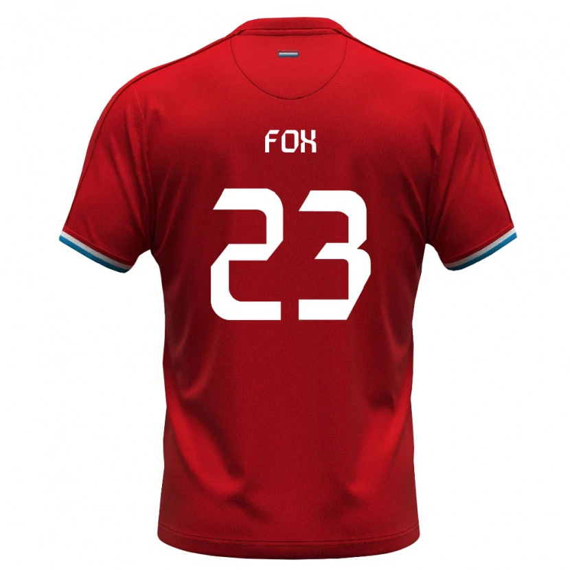 Danxen Dětské Lucembursko Lucas Fox #23 Červená Bílá Modrá Domů Hráčské Dresy 26-28 Dres