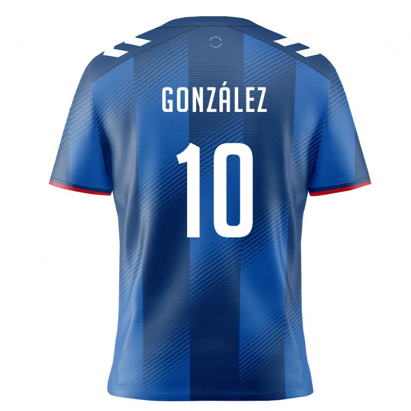 Danxen Dětské Portoriko Nicolás González #10 Královská Modrá Červená Bílá Domů Hráčské Dresy 26-28 Dres