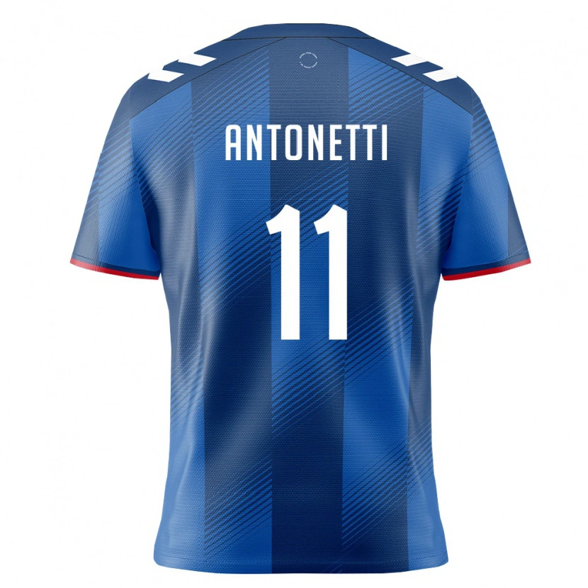Danxen Dětské Portoriko Leandro Antonetti #11 Královská Modrá Červená Bílá Domů Hráčské Dresy 26-28 Dres