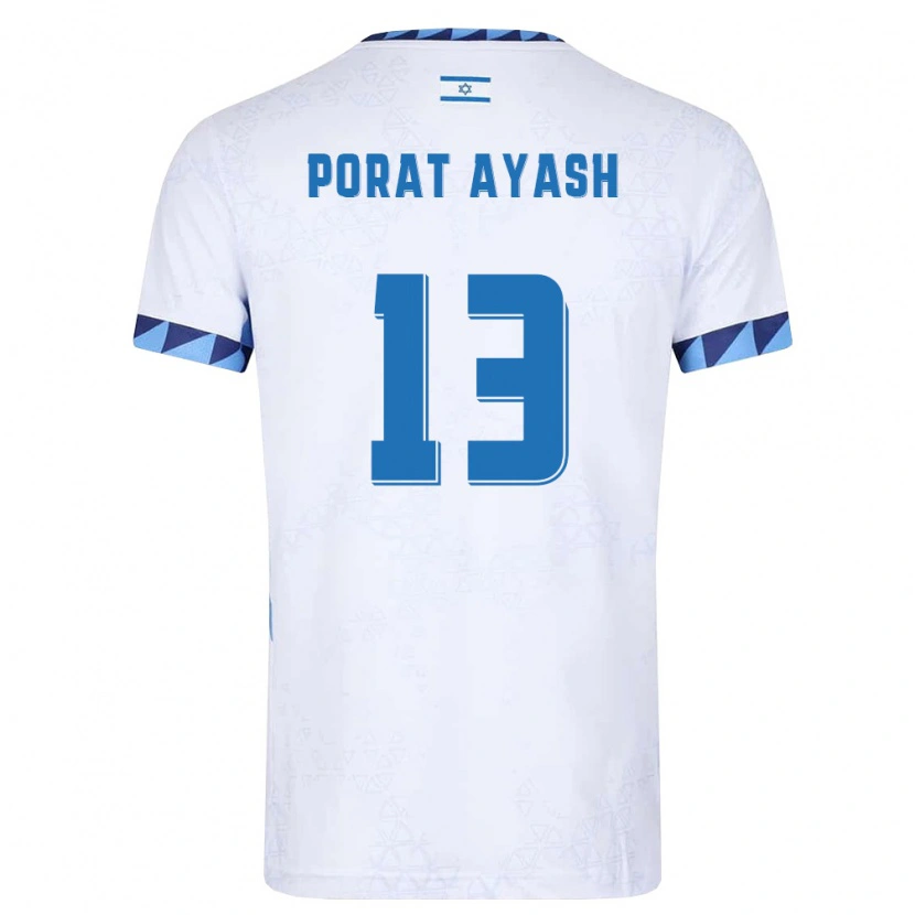 Danxen Dětské Izrael Anis Porat Ayash #13 Bílá Světle Modrá Domů Hráčské Dresy 26-28 Dres