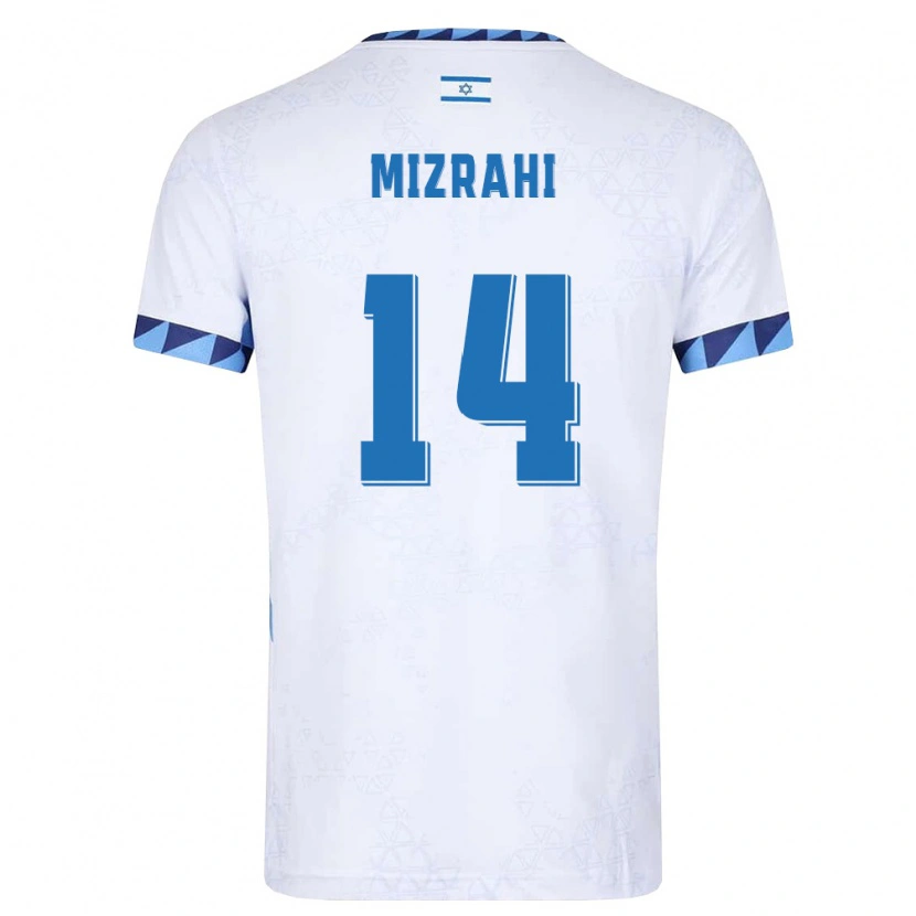 Danxen Dětské Izrael Guy Mizrahi #14 Bílá Světle Modrá Domů Hráčské Dresy 26-28 Dres