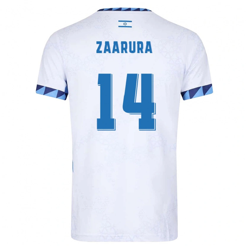 Danxen Dětské Izrael Basam Zaarura #14 Bílá Světle Modrá Domů Hráčské Dresy 26-28 Dres