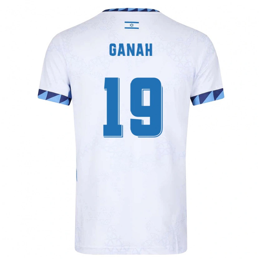 Danxen Dětské Izrael Amir Ganah #19 Bílá Světle Modrá Domů Hráčské Dresy 26-28 Dres