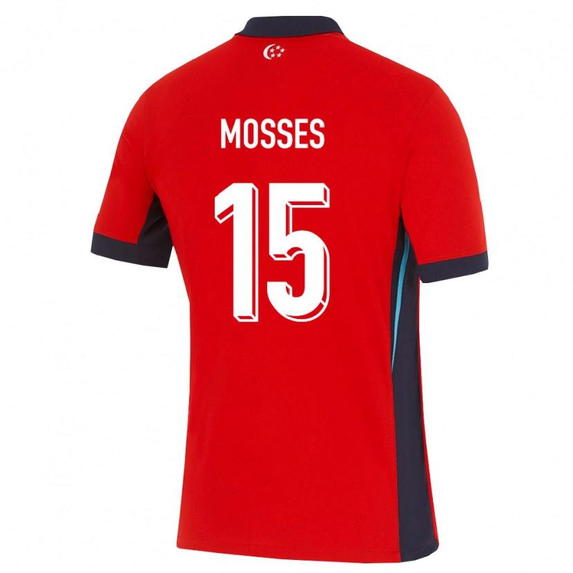 Danxen Dětské Singapur Marcus Mosses #15 Červená Bílá Černá Domů Hráčské Dresy 26-28 Dres