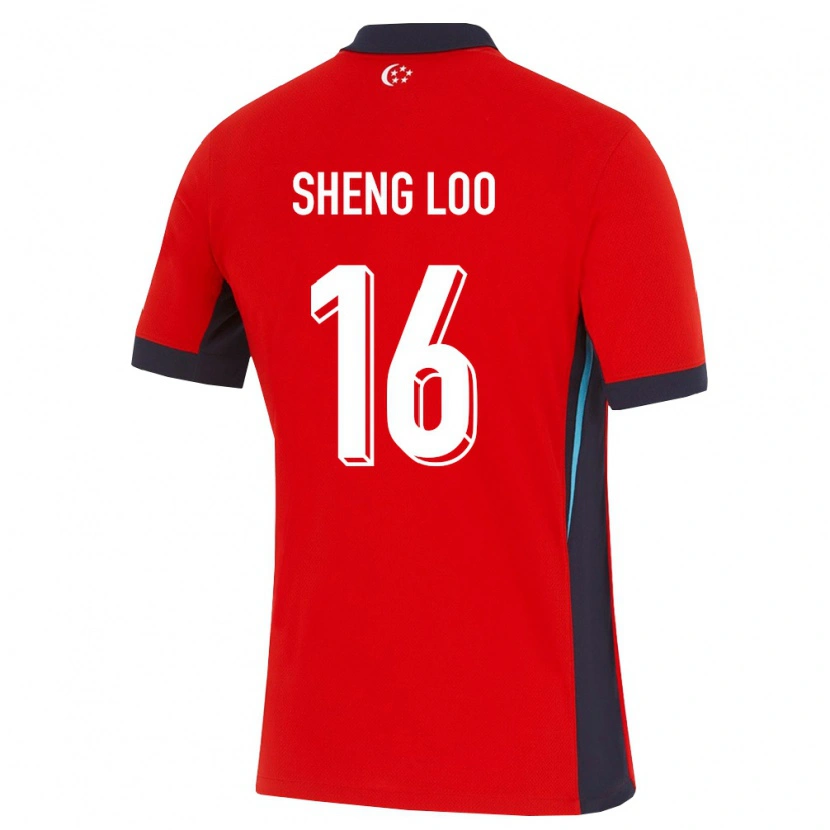 Danxen Dětské Singapur Kai Sheng Loo #16 Červená Bílá Černá Domů Hráčské Dresy 26-28 Dres
