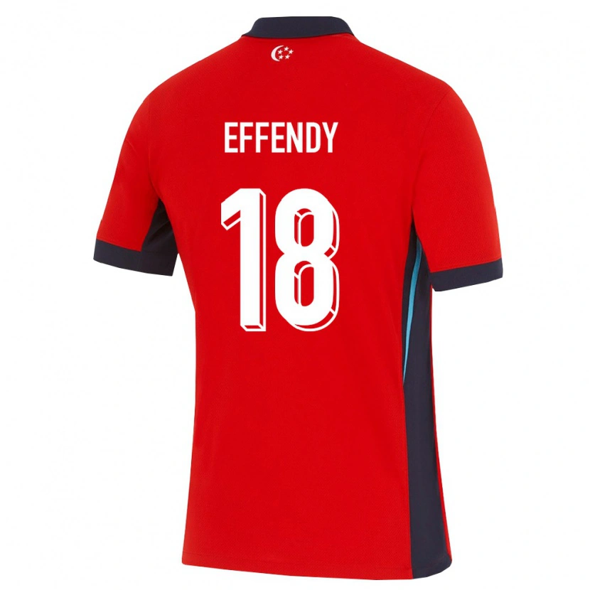 Danxen Dětské Singapur Ryan Effendy #18 Červená Bílá Černá Domů Hráčské Dresy 26-28 Dres