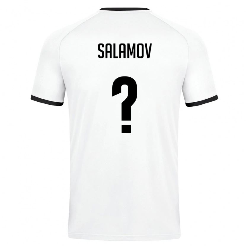 Danxen Dětské Uzbekistán Ziyodullo Salamov #0 Bílá Tmavě Zelená Daleko Hráčské Dresy 26-28 Dres