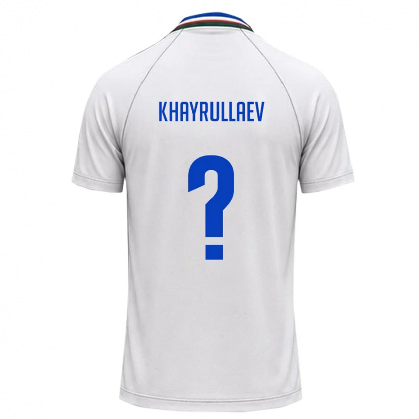 Danxen Dětské Uzbekistán Ulugbek Khayrullaev #0 Bílá Tmavě Zelená Daleko Hráčské Dresy 26-28 Dres