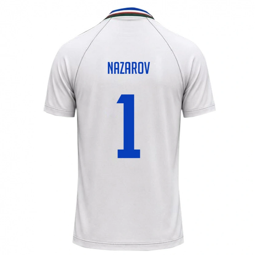 Danxen Dětské Uzbekistán Vladimir Nazarov #1 Bílá Tmavě Zelená Daleko Hráčské Dresy 26-28 Dres