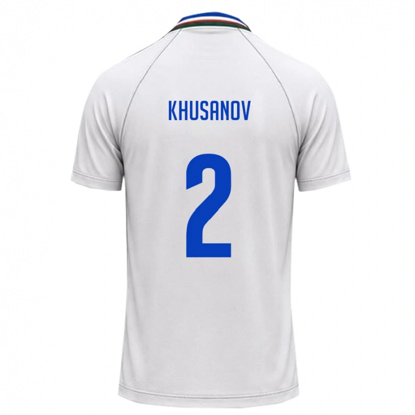 Danxen Dětské Uzbekistán Abdukodir Khusanov #2 Bílá Tmavě Zelená Daleko Hráčské Dresy 26-28 Dres