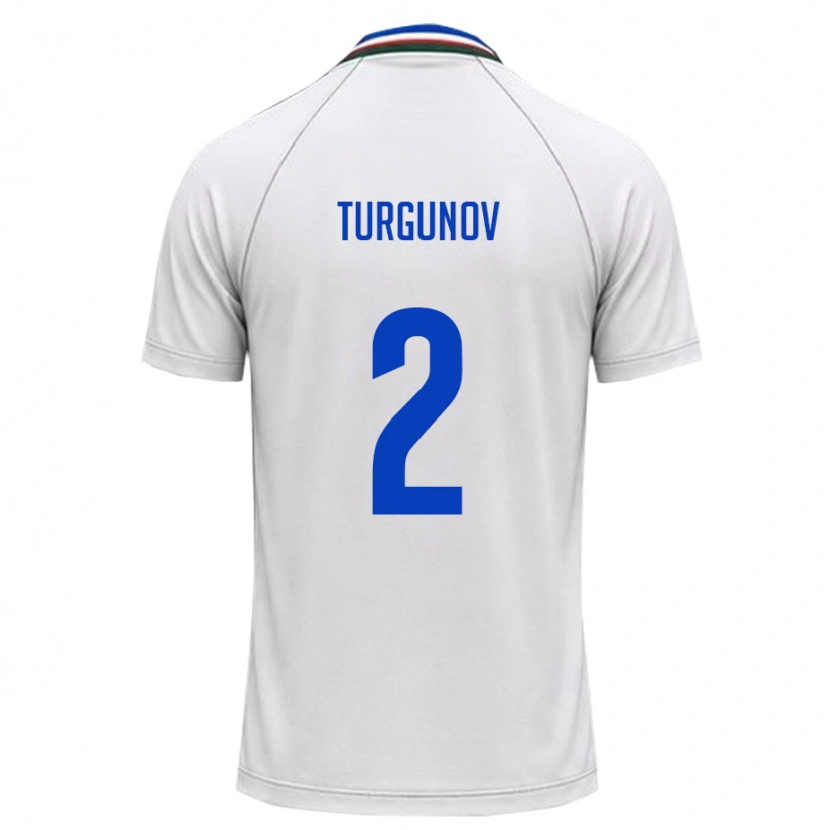 Danxen Dětské Uzbekistán Kakhramon Turgunov #2 Bílá Tmavě Zelená Daleko Hráčské Dresy 26-28 Dres