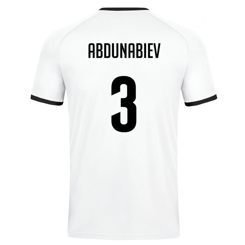 Danxen Dětské Uzbekistán Adis Abdunabiev #3 Bílá Tmavě Zelená Daleko Hráčské Dresy 26-28 Dres