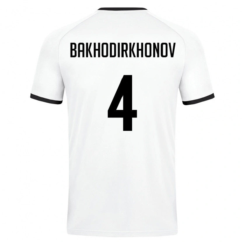 Danxen Dětské Uzbekistán Muminkhon Bakhodirkhonov #4 Bílá Tmavě Zelená Daleko Hráčské Dresy 26-28 Dres