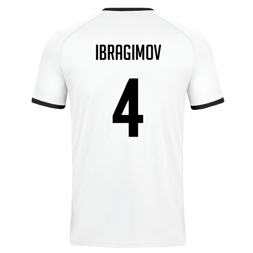 Danxen Dětské Uzbekistán Sunnat Ibragimov #4 Bílá Tmavě Zelená Daleko Hráčské Dresy 26-28 Dres