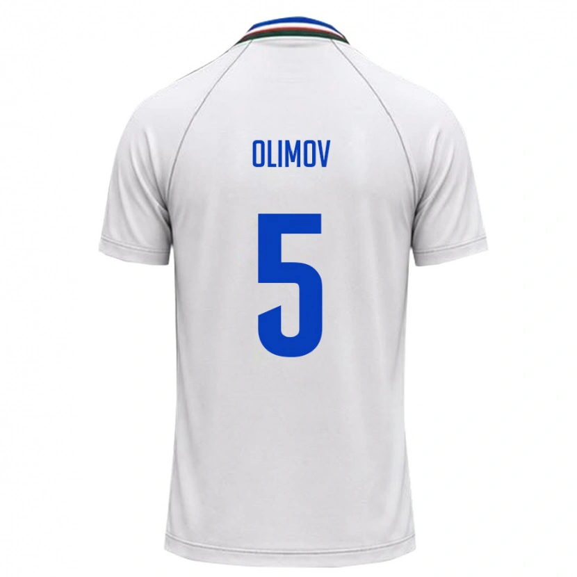 Danxen Dětské Uzbekistán Elsevar Olimov #5 Bílá Tmavě Zelená Daleko Hráčské Dresy 26-28 Dres
