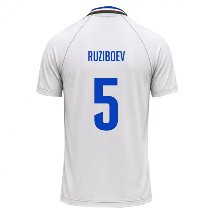 Danxen Dětské Uzbekistán Mukhammadaziz Ruziboev #5 Bílá Tmavě Zelená Daleko Hráčské Dresy 26-28 Dres