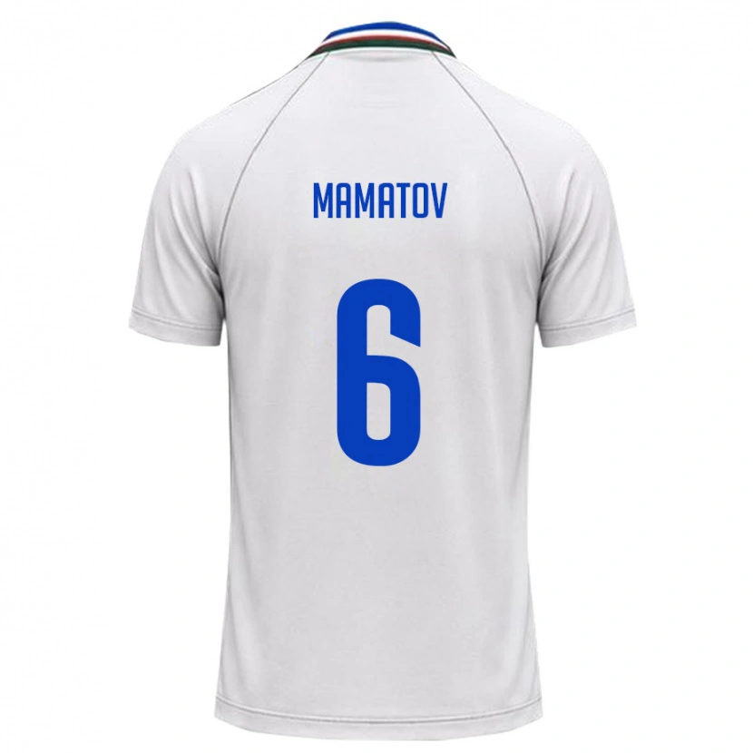 Danxen Dětské Uzbekistán Mukhammadjon Mamatov #6 Bílá Tmavě Zelená Daleko Hráčské Dresy 26-28 Dres