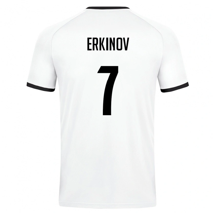 Danxen Dětské Uzbekistán Amirkhon Erkinov #7 Bílá Tmavě Zelená Daleko Hráčské Dresy 26-28 Dres