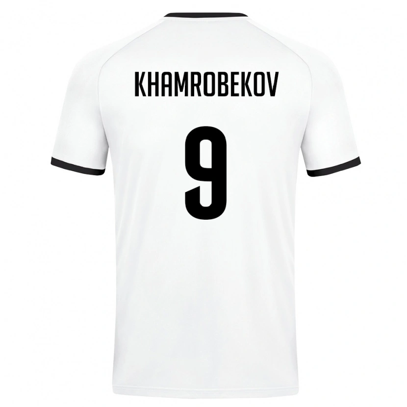 Danxen Dětské Uzbekistán Odildzhon Khamrobekov #9 Bílá Tmavě Zelená Daleko Hráčské Dresy 26-28 Dres