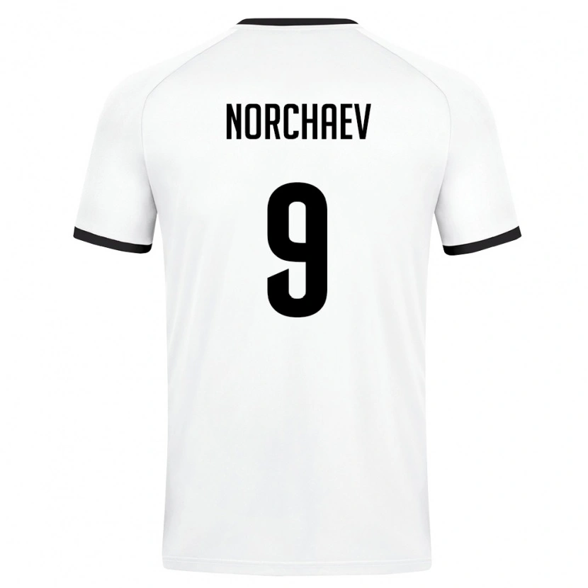 Danxen Dětské Uzbekistán Khusayin Norchaev #9 Bílá Tmavě Zelená Daleko Hráčské Dresy 26-28 Dres