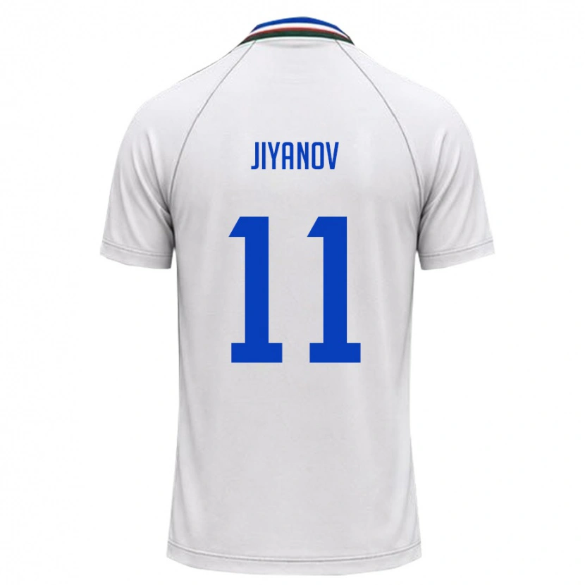 Danxen Dětské Uzbekistán Ruslanbek Jiyanov #11 Bílá Tmavě Zelená Daleko Hráčské Dresy 26-28 Dres