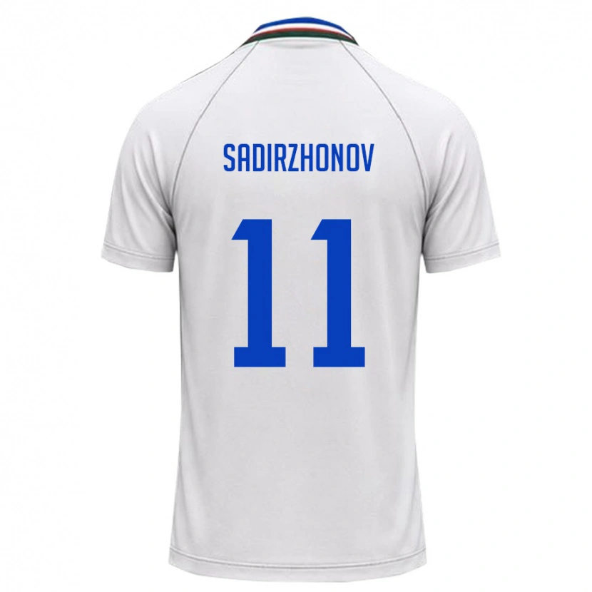 Danxen Dětské Uzbekistán Sukhrob Sadirzhonov #11 Bílá Tmavě Zelená Daleko Hráčské Dresy 26-28 Dres