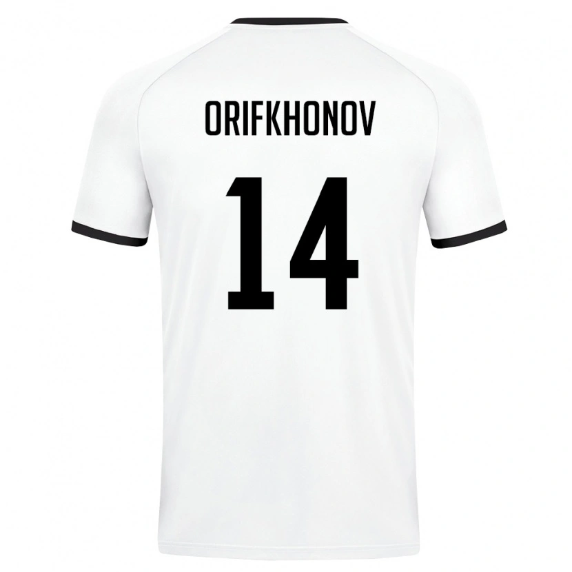 Danxen Dětské Uzbekistán Odilkhon Orifkhonov #14 Bílá Tmavě Zelená Daleko Hráčské Dresy 26-28 Dres