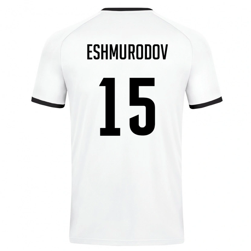 Danxen Dětské Uzbekistán Umar Eshmurodov #15 Bílá Tmavě Zelená Daleko Hráčské Dresy 26-28 Dres